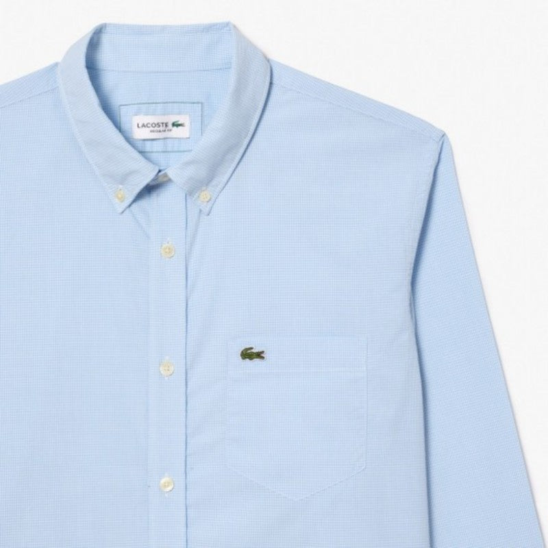 Camisa cuadriculada regular fit manga larga Lacoste