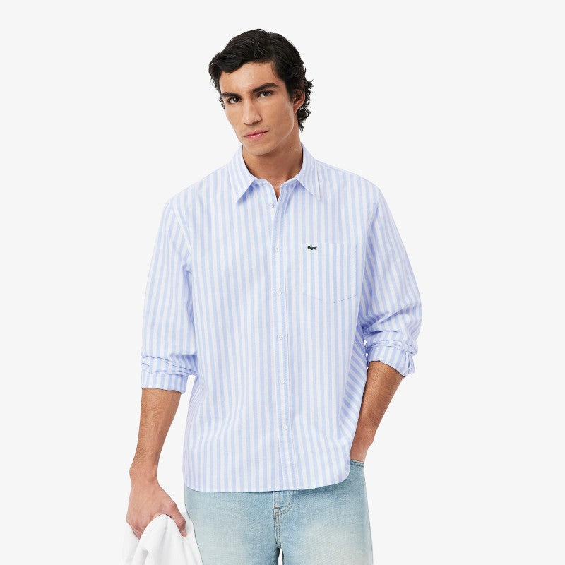 Camisa oxford rayada regular fit ml Lacoste para caballero