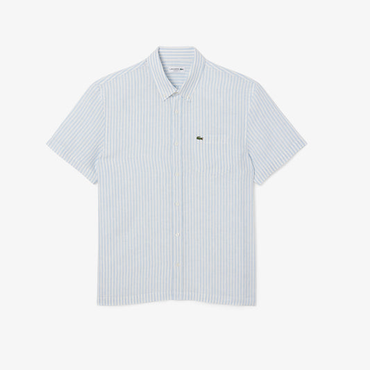 Camisa de lino a rayas Lacoste