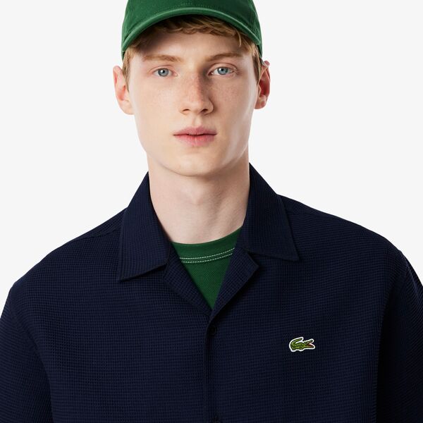 Camisa Lacoste waffle lisa relaxed fit