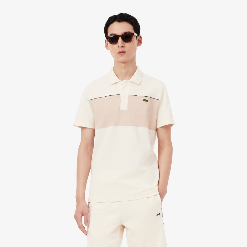 Suéter tipo polo Lacoste color block