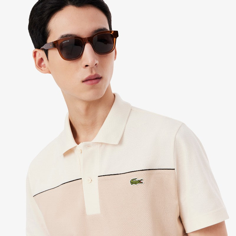 Suéter tipo polo Lacoste color block