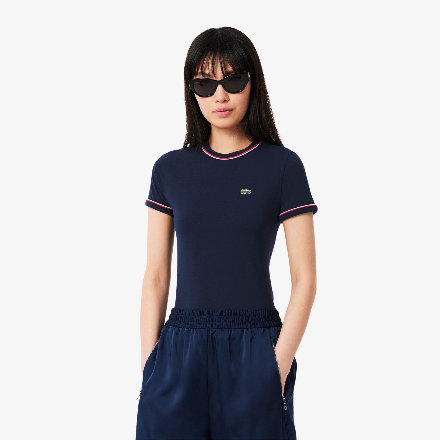 T-shirt cuello redondo Lacoste para dama