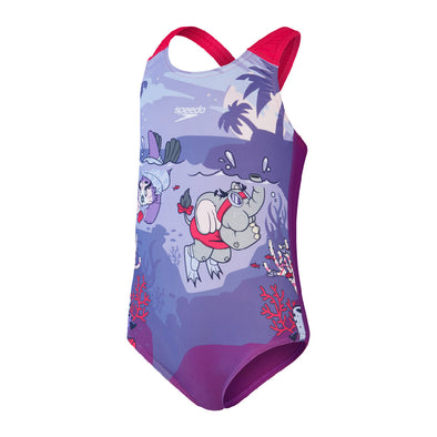 learn to swim printed crossback vestido de bano p