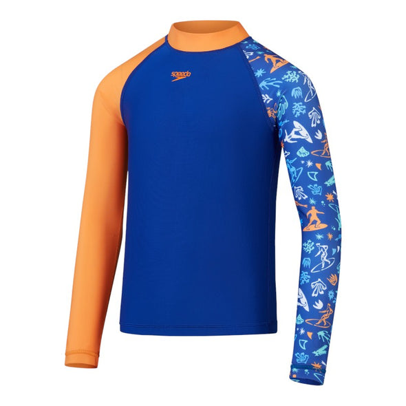 Prnt ls rash top jm vestido de bano