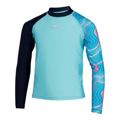 Prnt ls rash top jm vestido de bano