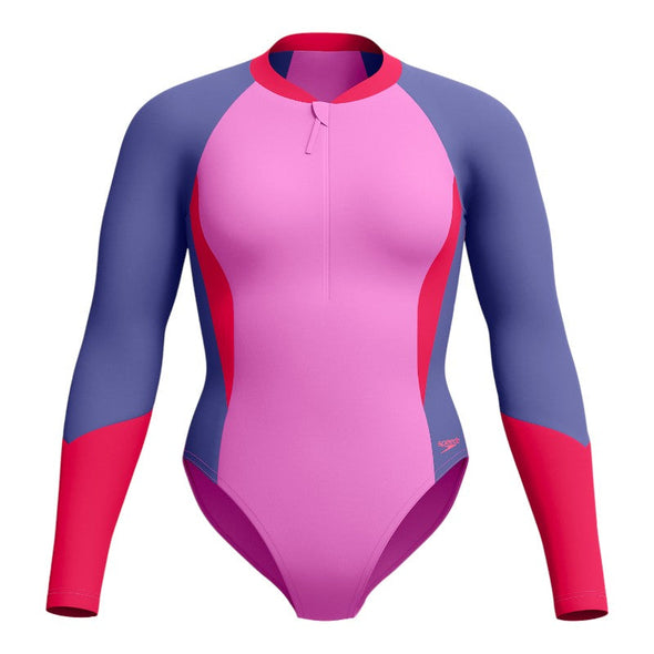 Womens colour block long vestido de bano