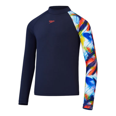 Prnt ls rash top jm vestido de bano