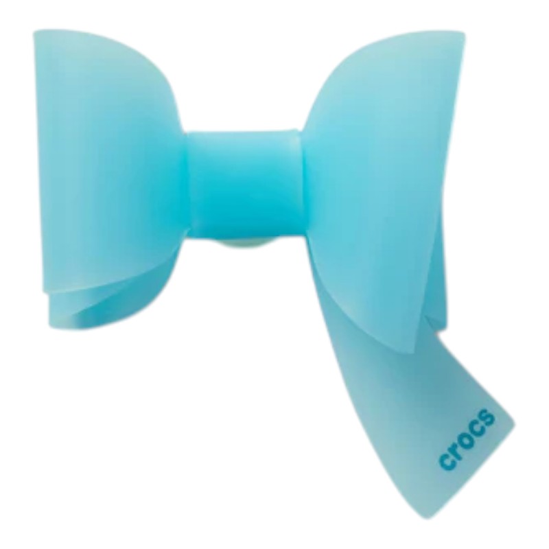 Blue asymmetrical bow Jibbitz Crocs