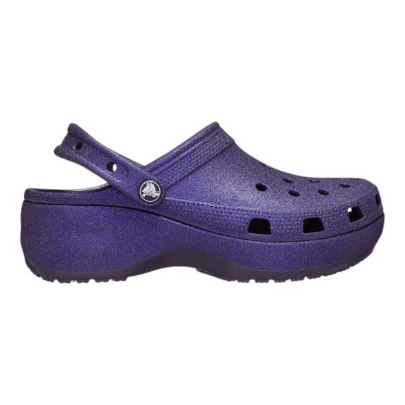 Sandalias crocs classic platform glitter clog p/dama