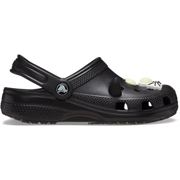 Sandalias crocs classic glow black cat clog p/nino