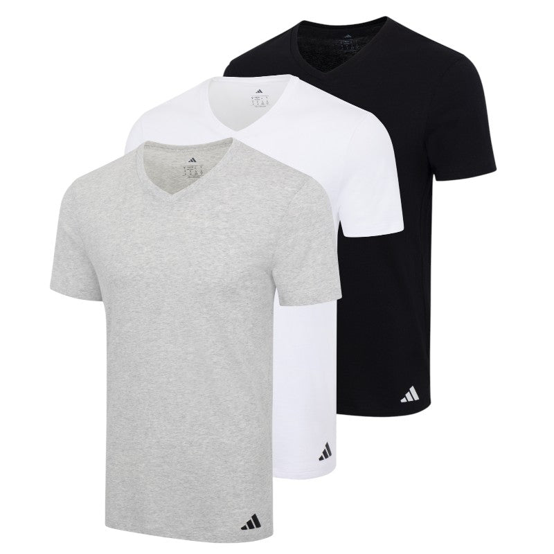 Camiseta Adidas hombre set 3 piezas cuello V