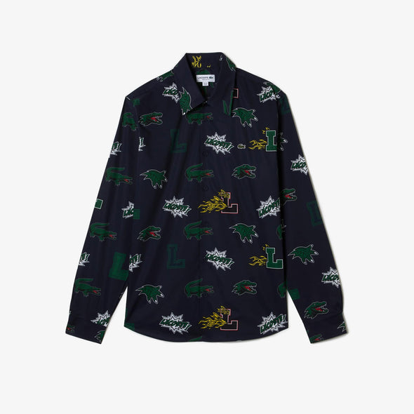 Camisa de hombre lacoste con estampado de cocodrilo