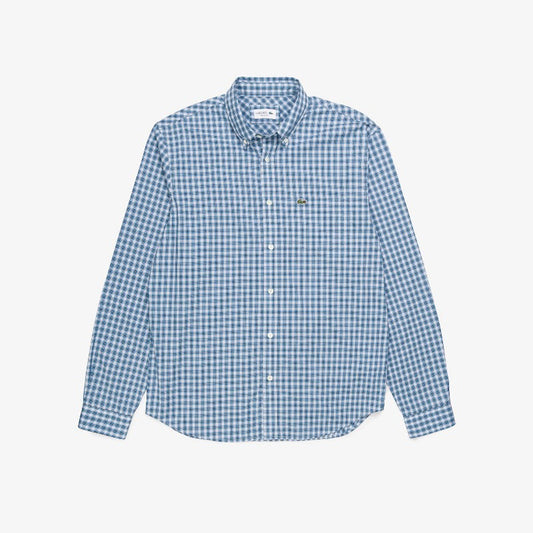 Camisa poplin de cuadros Lacoste para hombre
