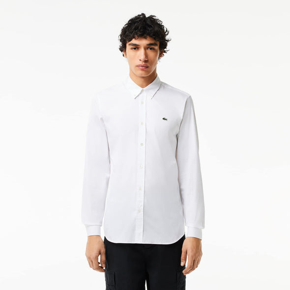 Camisa de hombre lacoste slim fit de algodon premium