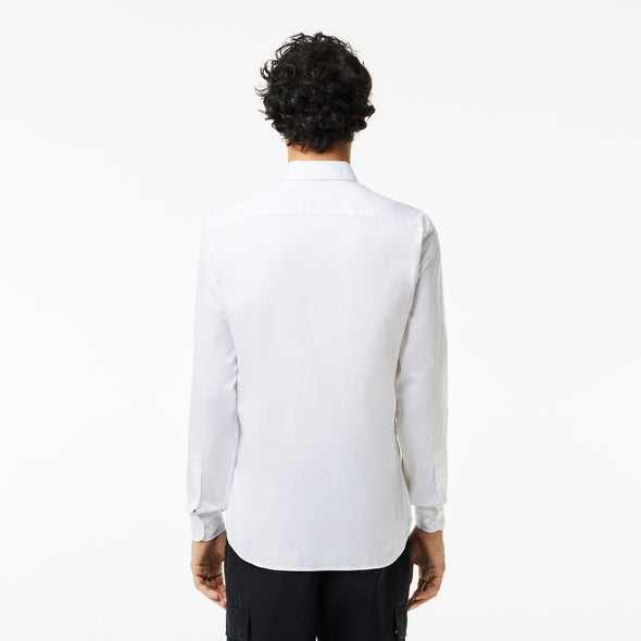 Camisa de hombre lacoste slim fit de algodon premium