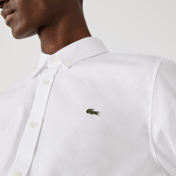 Camisa de hombre lacoste slim fit de algodon premium