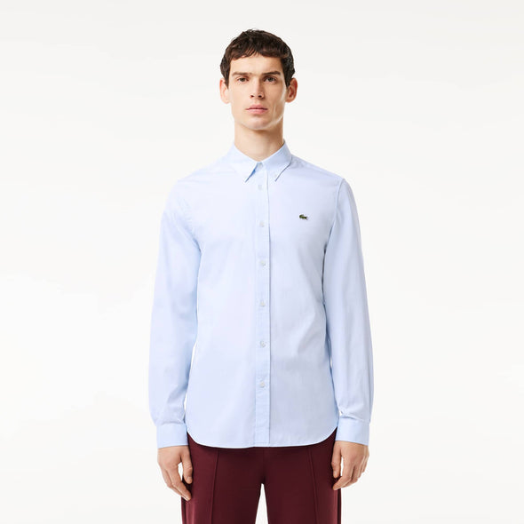 Camisa de hombre lacoste slim fit de algodon premium