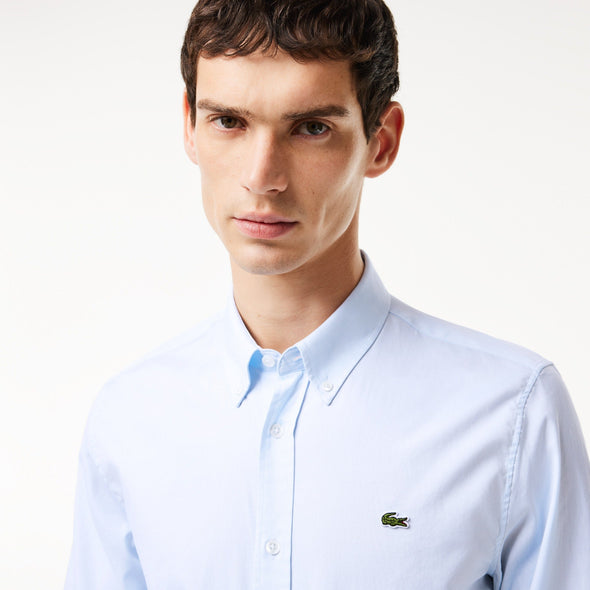 Camisa de hombre lacoste slim fit de algodon premium