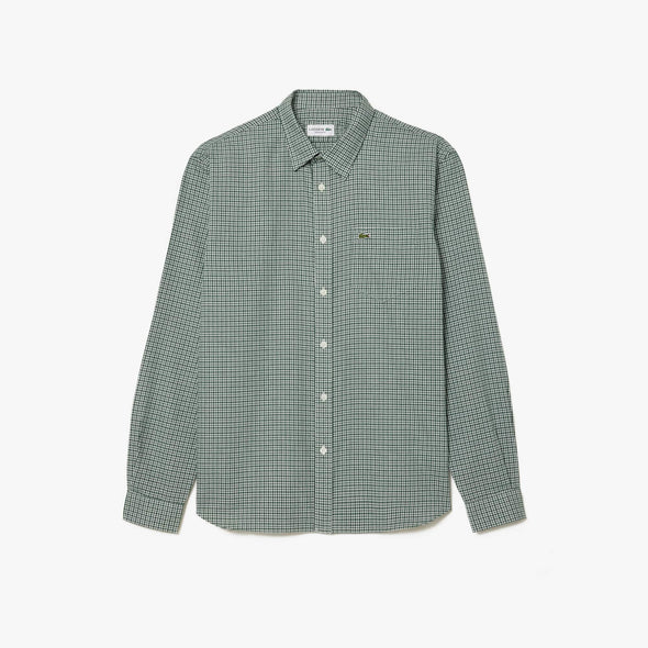 Camisa de hombre lacoste en algodon de cuadros