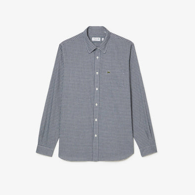 Camisa de hombre lacoste en algodon de cuadros