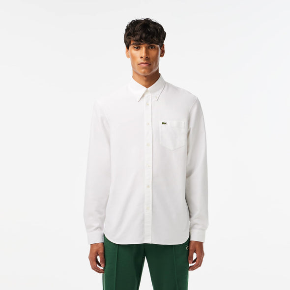 Camisa de hombre lacoste oxford regular fit de algodon