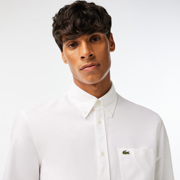 Camisa de hombre lacoste oxford regular fit de algodon