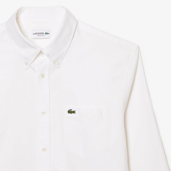 Camisa de hombre lacoste oxford regular fit de algodon