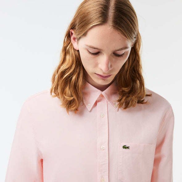 Camisa de hombre lacoste oxford regular fit de algodon