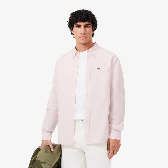Camisa de hombre lacoste oxford regular fit de algodon