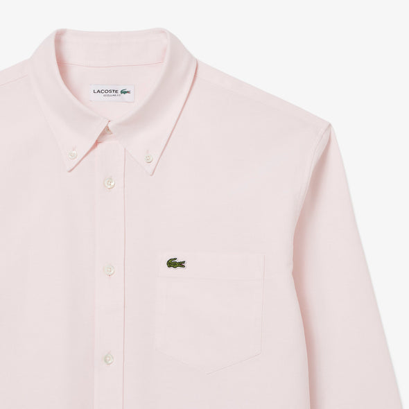 Camisa de hombre lacoste oxford regular fit de algodon