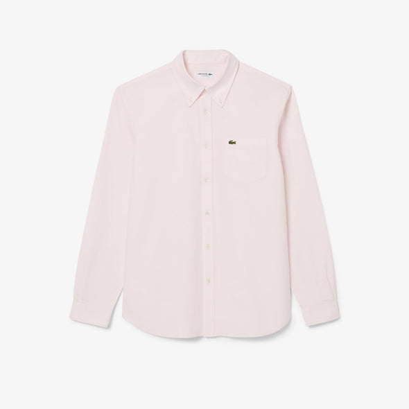 Camisa de hombre lacoste oxford regular fit de algodon