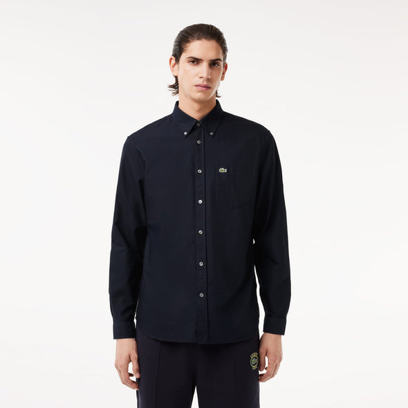 Camisa de hombre lacoste oxford regular fit de algodon