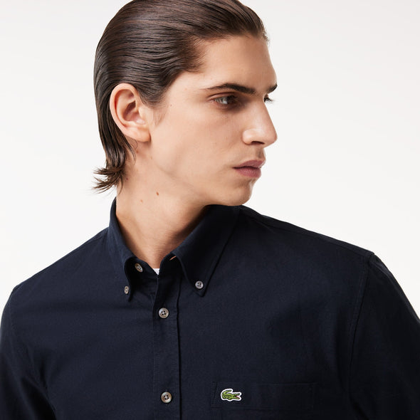 Camisa de hombre lacoste oxford regular fit de algodon