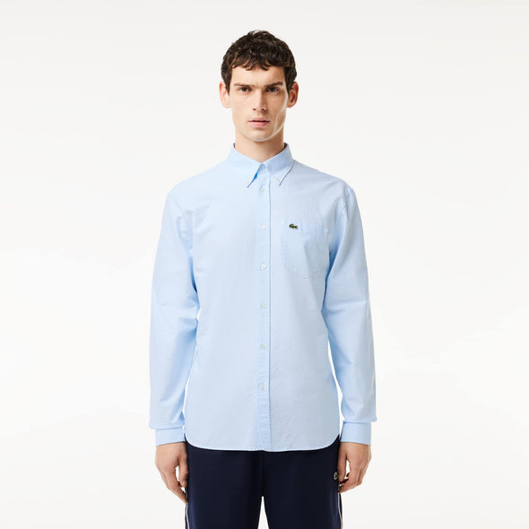 Camisa de hombre lacoste oxford regular fit de algodon