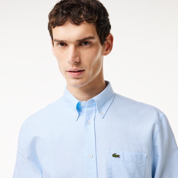 Camisa de hombre lacoste oxford regular fit de algodon