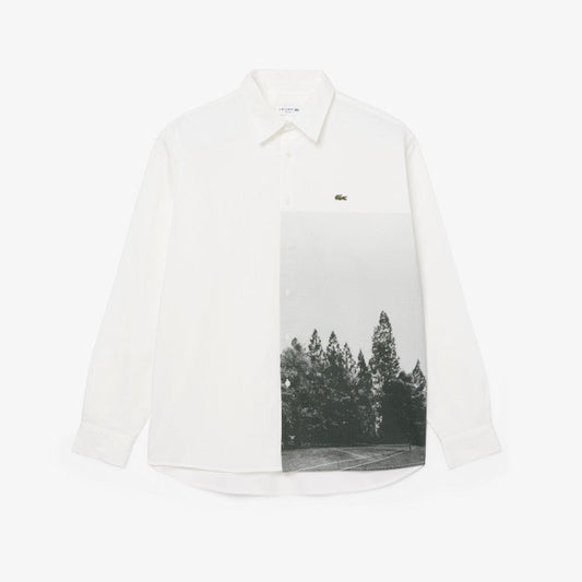 Camisa twill estampada Lacoste para caballero