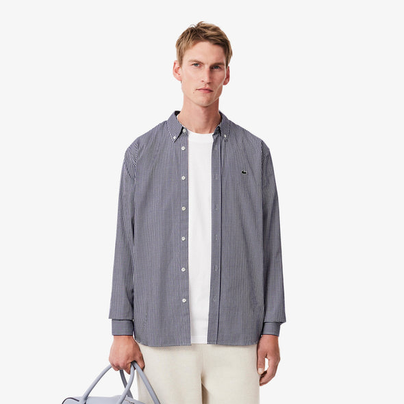 Camisa de hombre lacoste slim fit de algodon premium