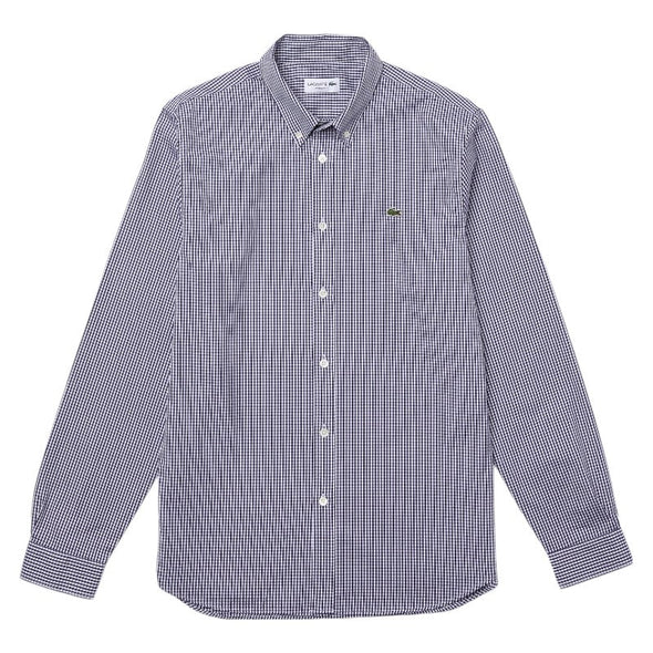 Camisa de hombre lacoste slim fit de algodon premium