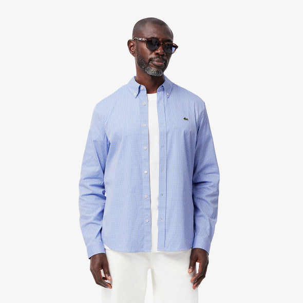 Camisa de hombre lacoste slim fit de algodon premium