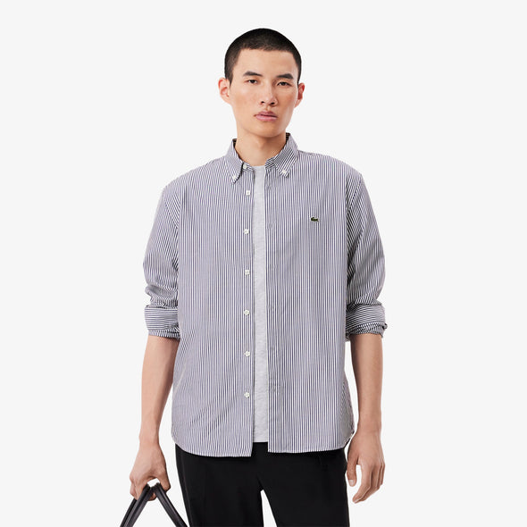 Camisa de hombre lacoste en algodon de rayas