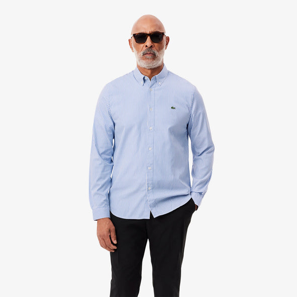 Camisa de hombre lacoste en algodon de rayas