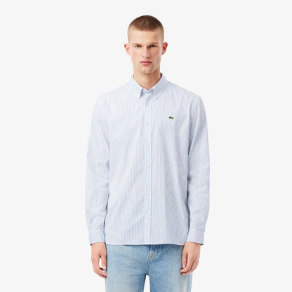Camisa pinpoint rayada regular fit Lacoste
