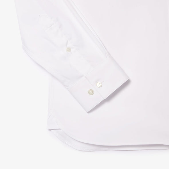Camisa de hombre lacoste slim fit de algodon con cuello frances