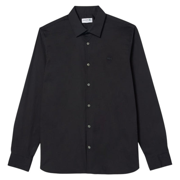 Camisa de hombre lacoste slim fit de algodon con cuello frances