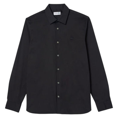 Camisa de hombre lacoste slim fit de algodon con cuello frances