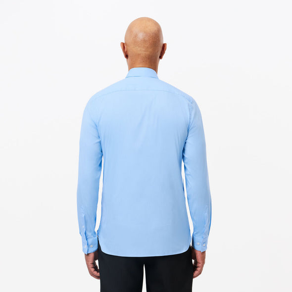 Camisa de hombre lacoste slim fit de algodon con cuello frances