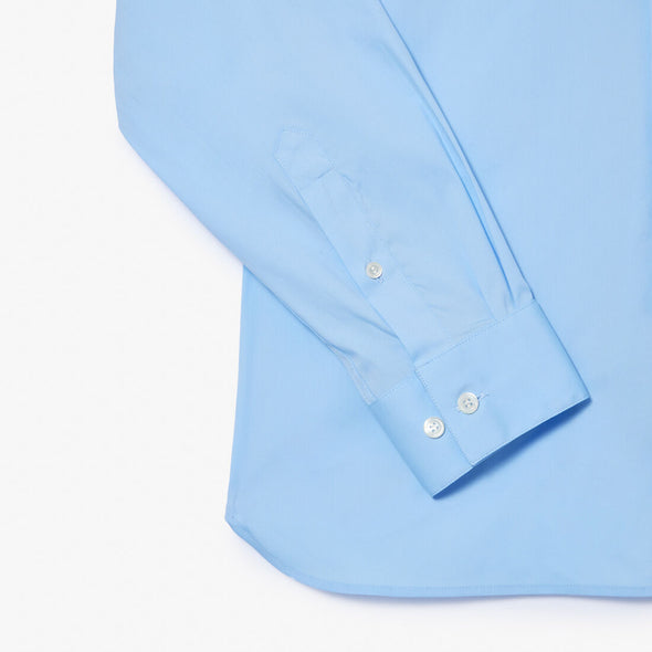 Camisa de hombre lacoste slim fit de algodon con cuello frances