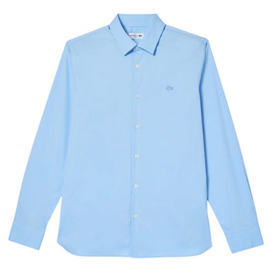 Camisa de hombre lacoste slim fit de algodon con cuello frances