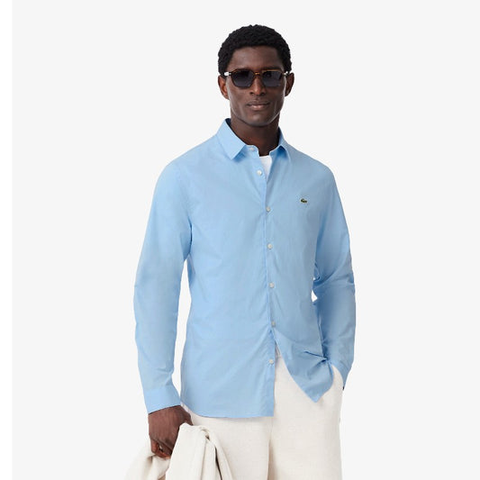 Camisa Lacoste poplin slim fit manga larga